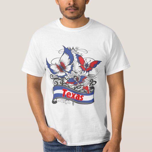 テキサス州の愛国心の蝶 Tシャツ (正面)
