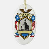 テキサス州の戦艦の紋章のレトロ セラミックオーナメント (右)