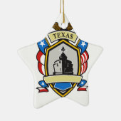 テキサス州の戦艦の紋章のレトロ セラミックオーナメント (右)