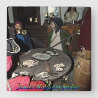 テキサス州の把握` emのトランプのポーカー スクエア壁時計