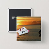 テキサス州の把握` emの日没 缶バッジ (正面&裏面)