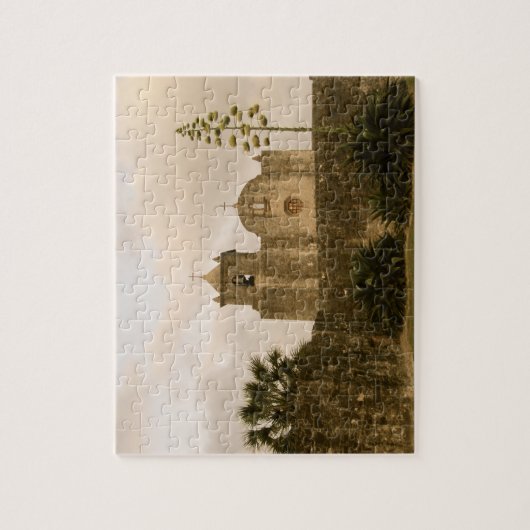 テキサス州の教会ヴィンテージかセピア色 ジグソーパズル (縦)