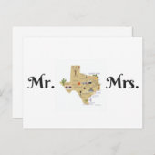 テキサス州の新婚はがき 案内ポストカード (正面/裏面)