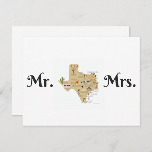 テキサス州の新婚はがき 案内ポストカード (正面/裏面)