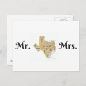 テキサス州の新婚はがき 案内ポストカード (正面/裏面)