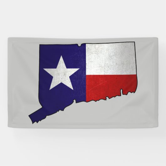 テキサス州の旗のコネチカットの輪郭の旗 横断幕 (横)
