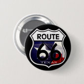 テキサス州の旗のルート66の盾 缶バッジ (正面&裏面)