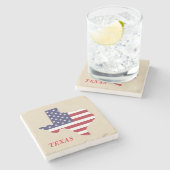 テキサス州の旗の地図の石造りのコーター ストーンコースター (横)