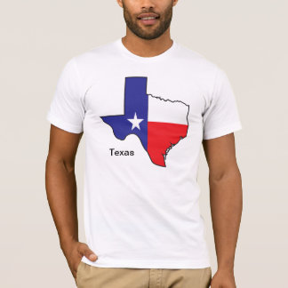 テキサス州の旗の地図 Tシャツ
