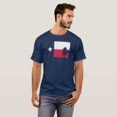 テキサス州の旗のTシャツ-カウボーイ及び馬 Tシャツ (正面フル)