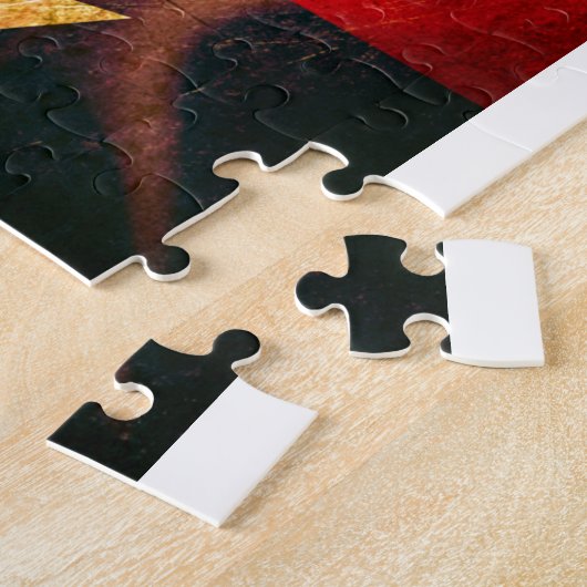 テキサス州の旗を振る絹 ジグソーパズル (側面)