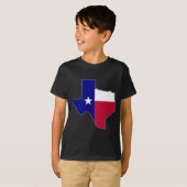 テキサス州の旗地図 Tシャツ (正面フル)