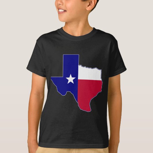 テキサス州の旗地図 Tシャツ (正面)