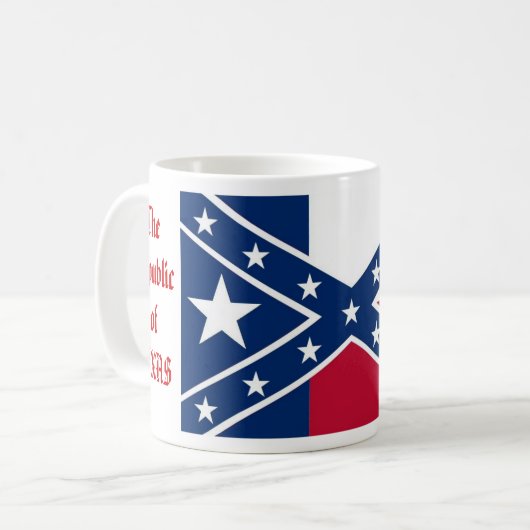 テキサス州の旗、テキサス州の共和国の共和国の… コーヒーマグカップ (正面左)