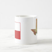 テキサス州の旗 + 地図のマグ コーヒーマグカップ (中央)