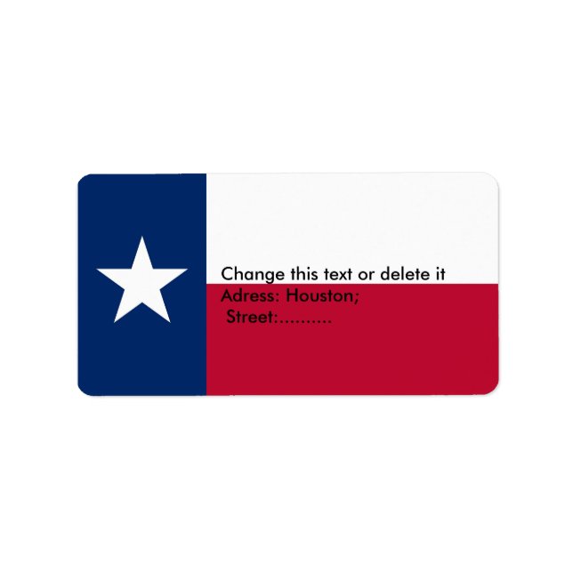 テキサス州の旗、米国が付いているカスタムなラベル ラベル (正面)