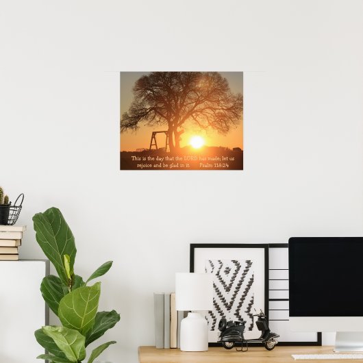 テキサス州の日の出/詩篇118:24 ポスター (ホームオフィス)