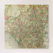 テキサス州の旧式な地図のカラフルな単独星の州アラモ ジグソーパズル (横)