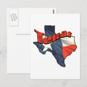 テキサス州の星条旗マップ ポストカード (正面/裏面)