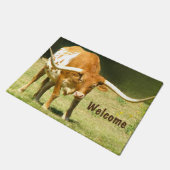 テキサス州の歓迎されたハンサムな長角牛 ドアマット (アングル)