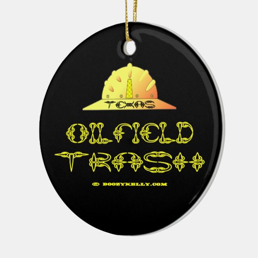 テキサス州の油田の屑、ヘルメット、油田の屑、油 セラミックオーナメント (左)