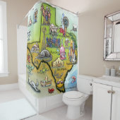 テキサス州の漫画の地図 シャワーカーテン (インサイチュ)