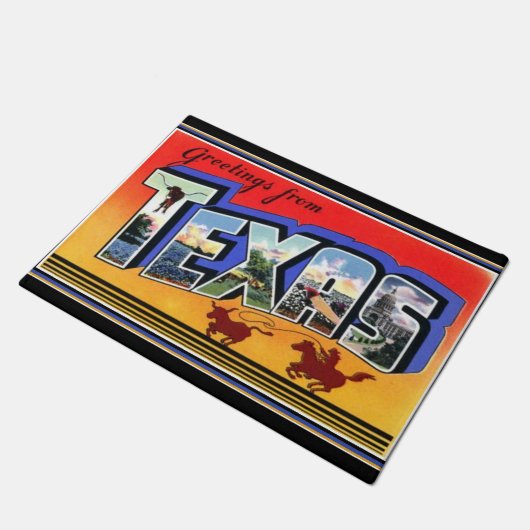 テキサス州の玄関マットからの挨拶 ドアマット (アングル)