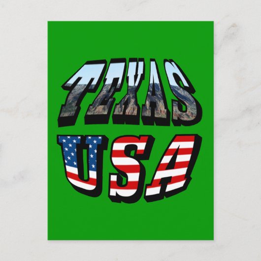 テキサス州の画像と旗のテキスト ポストカード (正面)