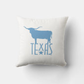 テキサス州の記号、ロングホーンの青 クッション (裏面)