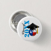 テキサス州の誇り高い卒業生の微笑の旗 缶バッジ (正面&裏面)