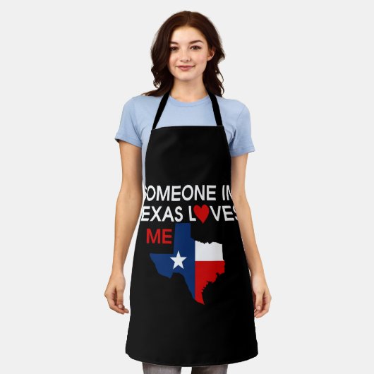テキサス州の誰かが私を大切神の祝福を愛 エプロン (着用した状態)
