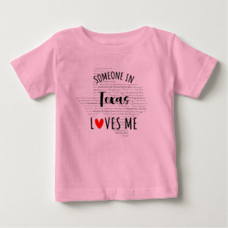 テキサス州の誰かが私を愛するマップベビーTシャツ ベビーTシャツ