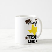 テキサス州の誰かは私をカップルのコーヒー・マグ愛します コーヒーマグカップ (正面右)