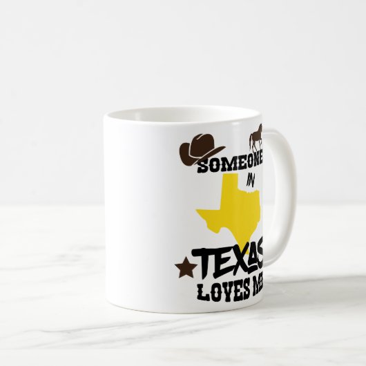 テキサス州の誰かは私をカップルのコーヒー・マグ愛します コーヒーマグカップ (正面右)