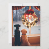 テキサス州の赤と緑のラインアートパターン シーズンカード (裏面)