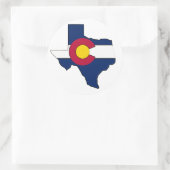 テキサス州の輪郭のコロラド州の旗の円形のステッカー ラウンドシール (バッグ)