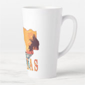 テキサス州の輪郭 ビーチの夕日 カフェラテマグ (右)