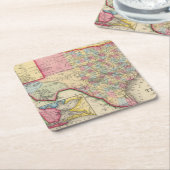 テキサス州の郡地図 スクエアペーパーコースター (アングル)