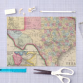 テキサス州の郡地図 薄葉紙 (クラフト)