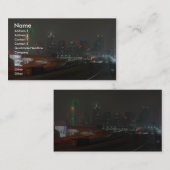 テキサス州の都心のダラスのネオンが付いている超高層ビル 名刺 (正面/裏面)