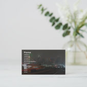 テキサス州の都心のダラスのネオンが付いている超高層ビル 名刺 (スタンド正面)