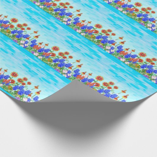 テキサス州の野生の花のbluebonnetの包装紙 ラッピングペーパー (角)
