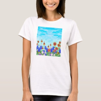 テキサス州の野生の花のbluebonnetのTシャツ Tシャツ