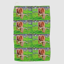 テキサス州の長角牛のゴルフタオル ゴルフタオル