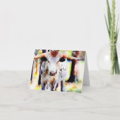 テキサス州の長角牛のメッセージカード カード (正面)