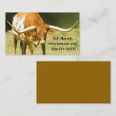 テキサス州の長角牛の名刺 名刺 (正面/裏面)