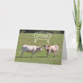 テキサス州の長角牛の誕生日の願い カード (正面)