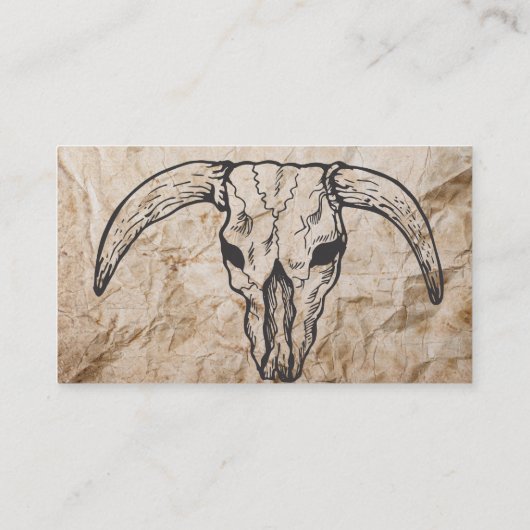 テキサス州の長角牛のBullのスカル 名刺 (裏面)