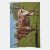 テキサス州の長角牛 キッチンタオル (縦)