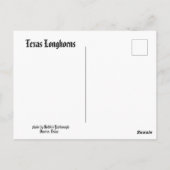 テキサス州の長角牛 ポストカード (裏面)